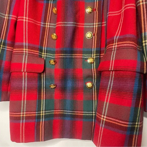 Ralph Lauren vintage 80s rare Tartan blazer size 10 - Picture 14 of 16